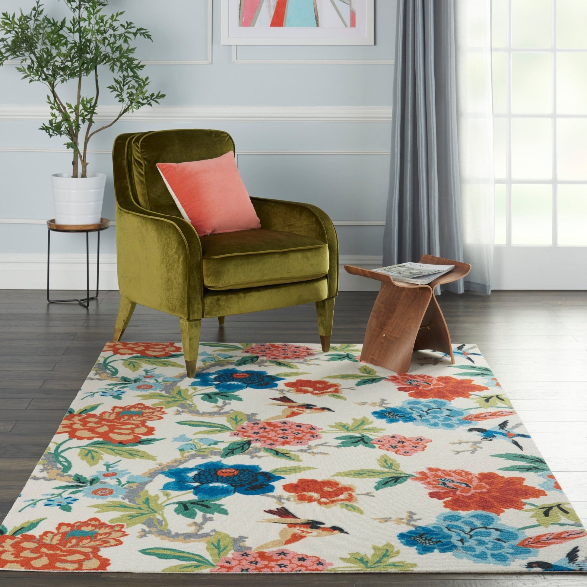 Waverly Sun N Shade SND82 Ivory Multi Contemporary Machinemade Rug - Rugs - Waverly - Atlanta Designer Rugs