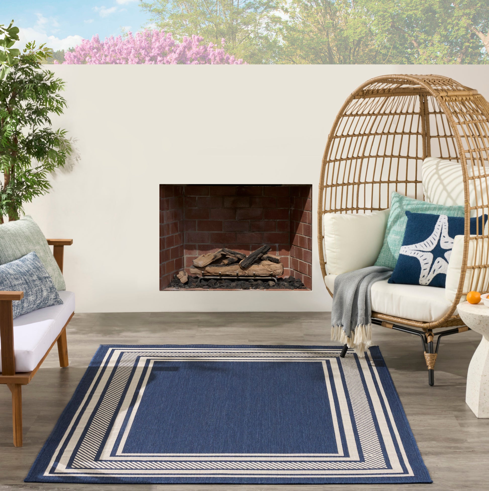 Nourison Home Horizon Indoor/Outdoor  Navy  Contemporary