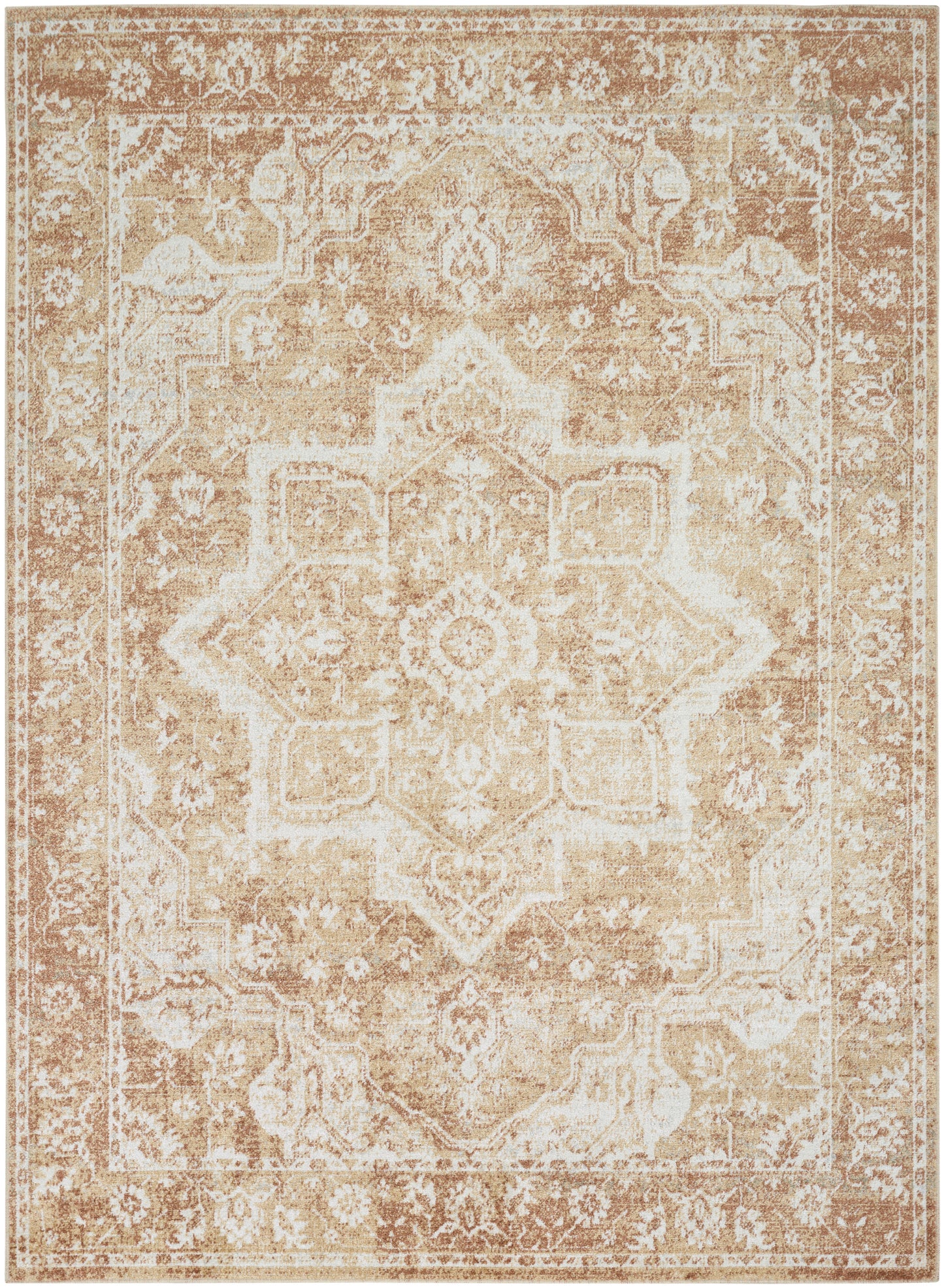 Nourison Home Astra Machine Washable ASW12 Rust Traditional Power-Loomed Rug