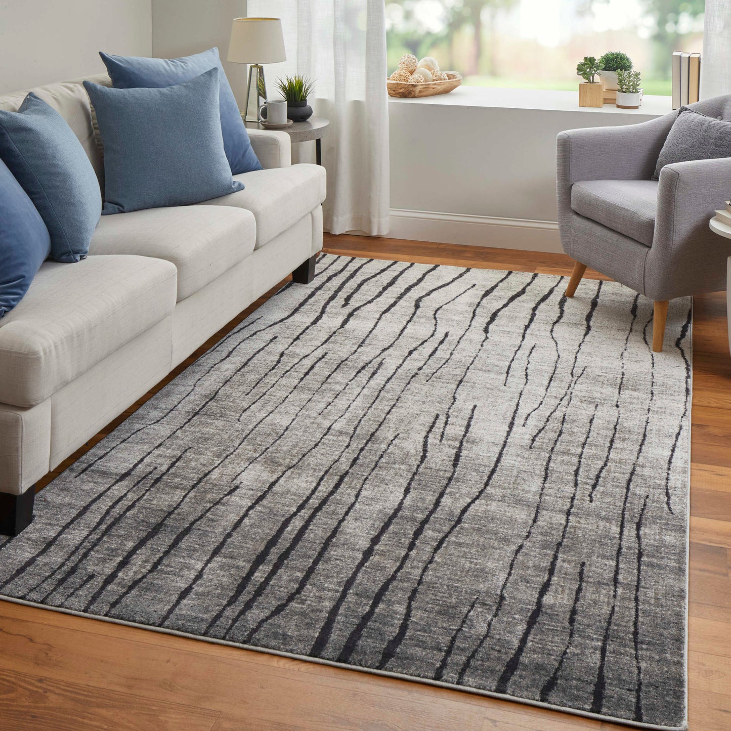 Feizy Kano 39LIF Ivory Charcoal Transitional/Industrial/Casual Rug - Rugs - Feizy - Atlanta Designer Rugs