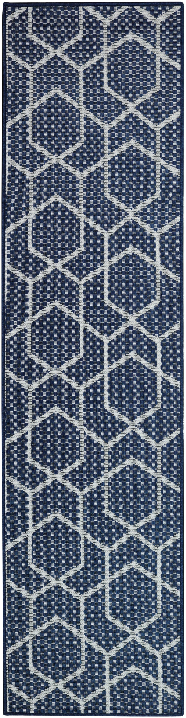 Nourison Home Horizon Indoor/Outdoor HOZ01 Navy Contemporary Power-loomed Rug