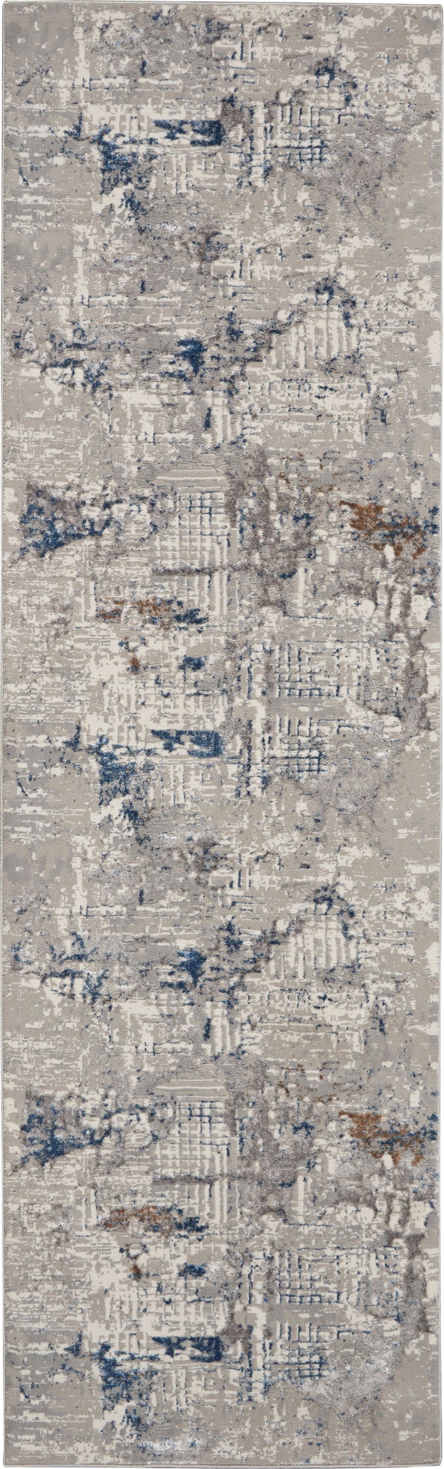 Nourison Royal Terrace KI41 Ivory Blue Contemporary Power-Loomed Rug