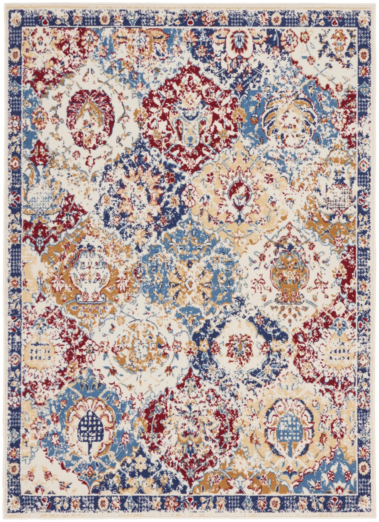 Nourison Home Grafix GRF31 Blue Multicolor Traditional Power-Loomed Rug