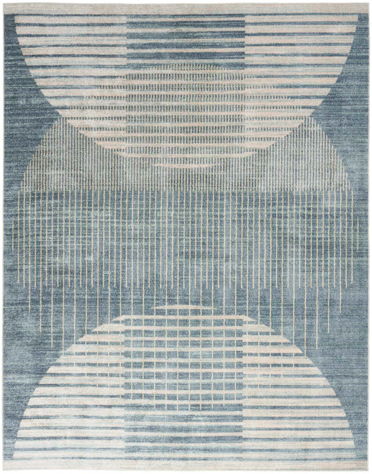 Nourison Home Astra Machine Washable Blue  Power-Loomed Rug