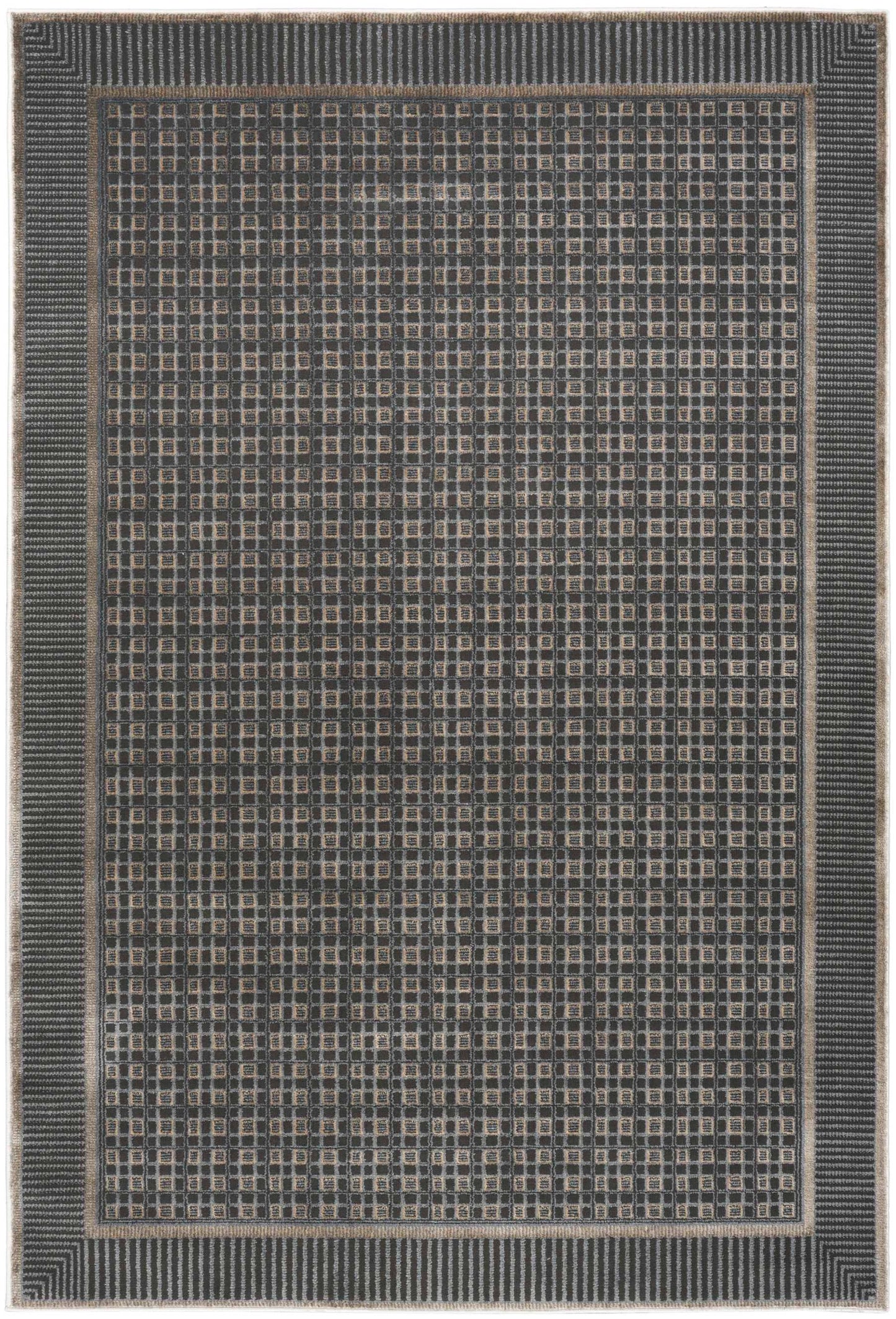 Nourison Home Nordic Black Taupe   Rug