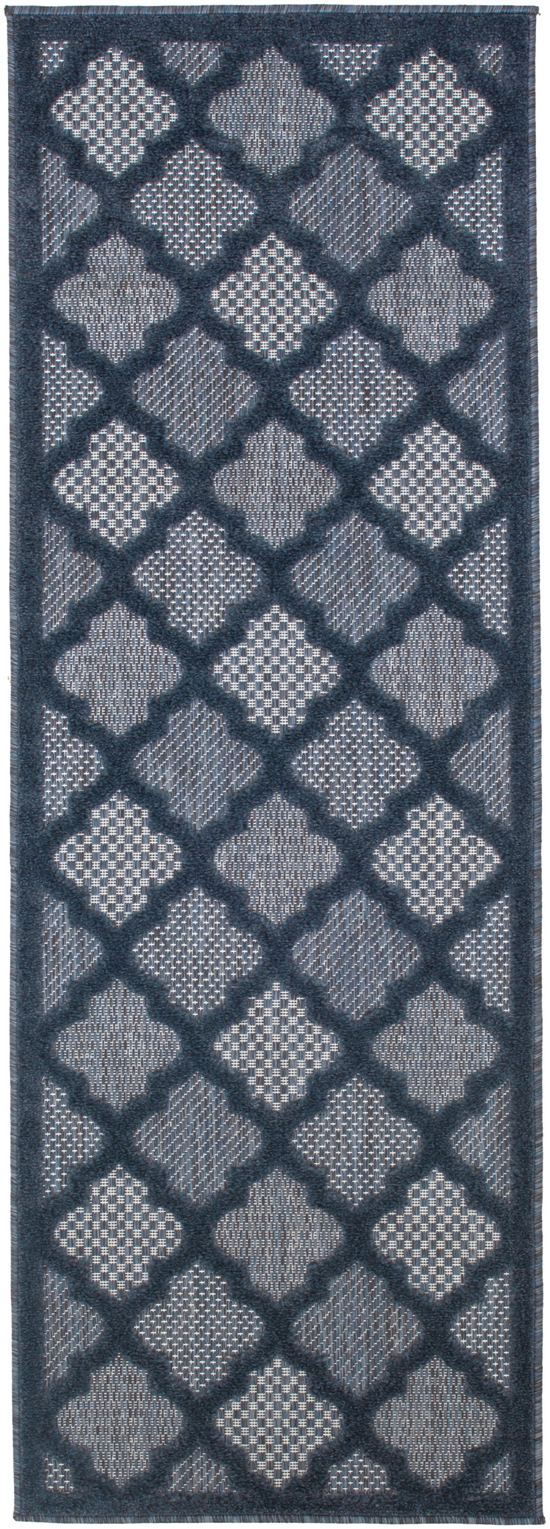 Nourison Home Easy Care NES01 Navy Blue Contemporary Flat Weave Rug