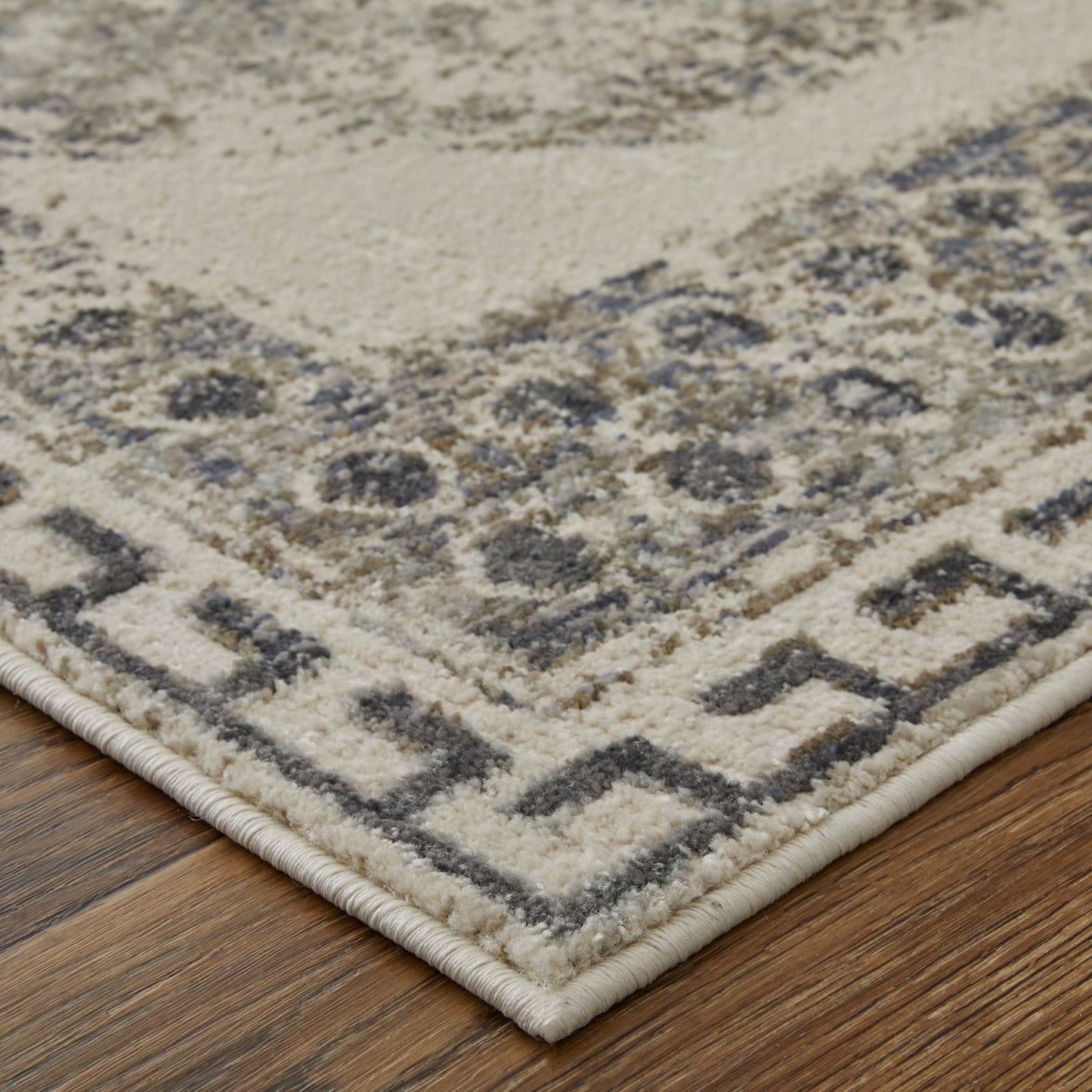 Feizy Kano 39LJF Ivory Charcoal Transitional/Classic/Bohemian Rug - Rugs - Feizy - Atlanta Designer Rugs