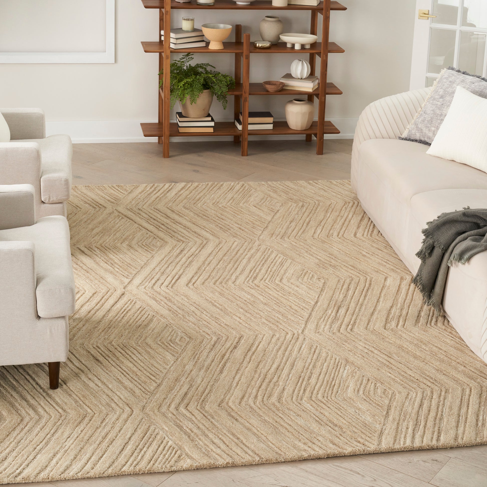 Nourison Home Graceful GRU03 Taupe Contemporary Tufted Rug