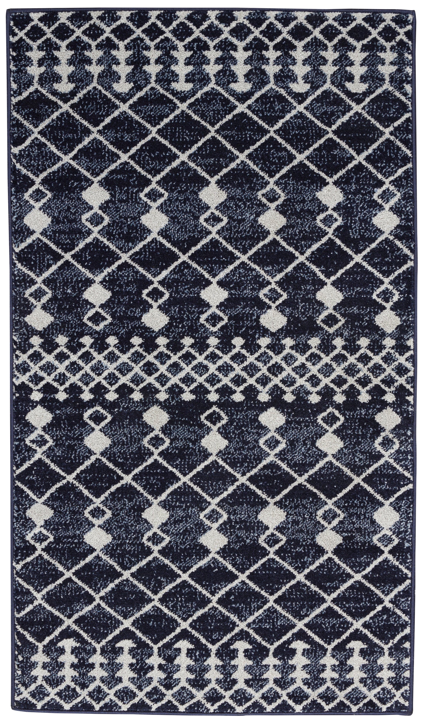 Nourison Home Palermo PMR03 Navy Grey Contemporary Power-Loomed Rug