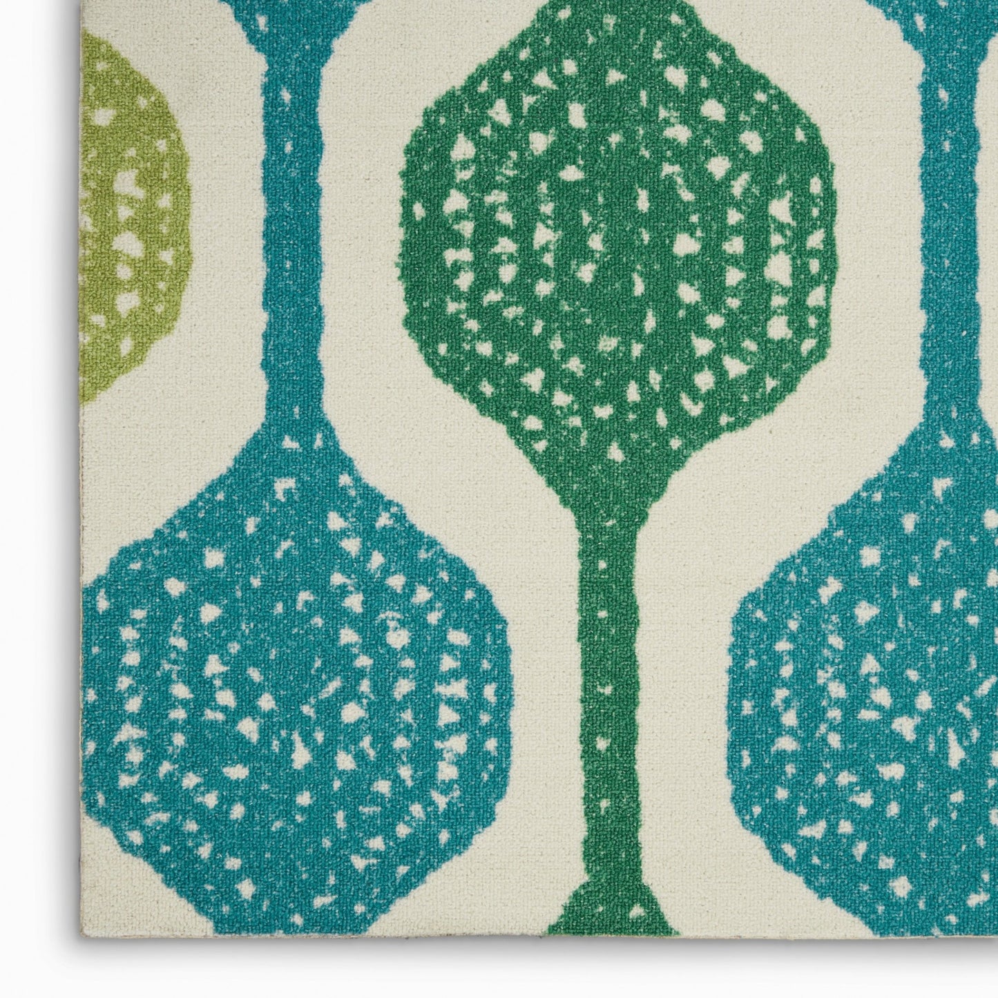 Waverly Sun N Shade SND70 Ivory Aqua Contemporary Machinemade Rug - Rugs - Waverly - Atlanta Designer Rugs