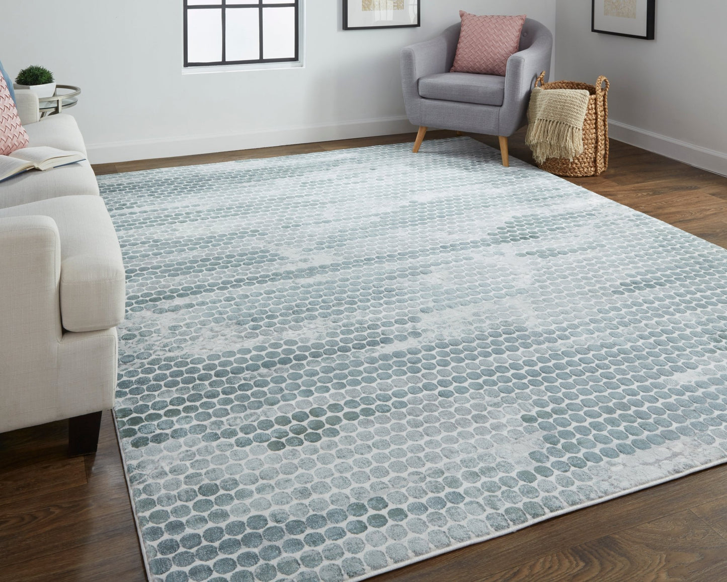 Feizy Atwell 3171F Blue Silver Transitional/Industrial/Farmho Machine Woven Rug - Rugs - Feizy - Atlanta Designer Rugs