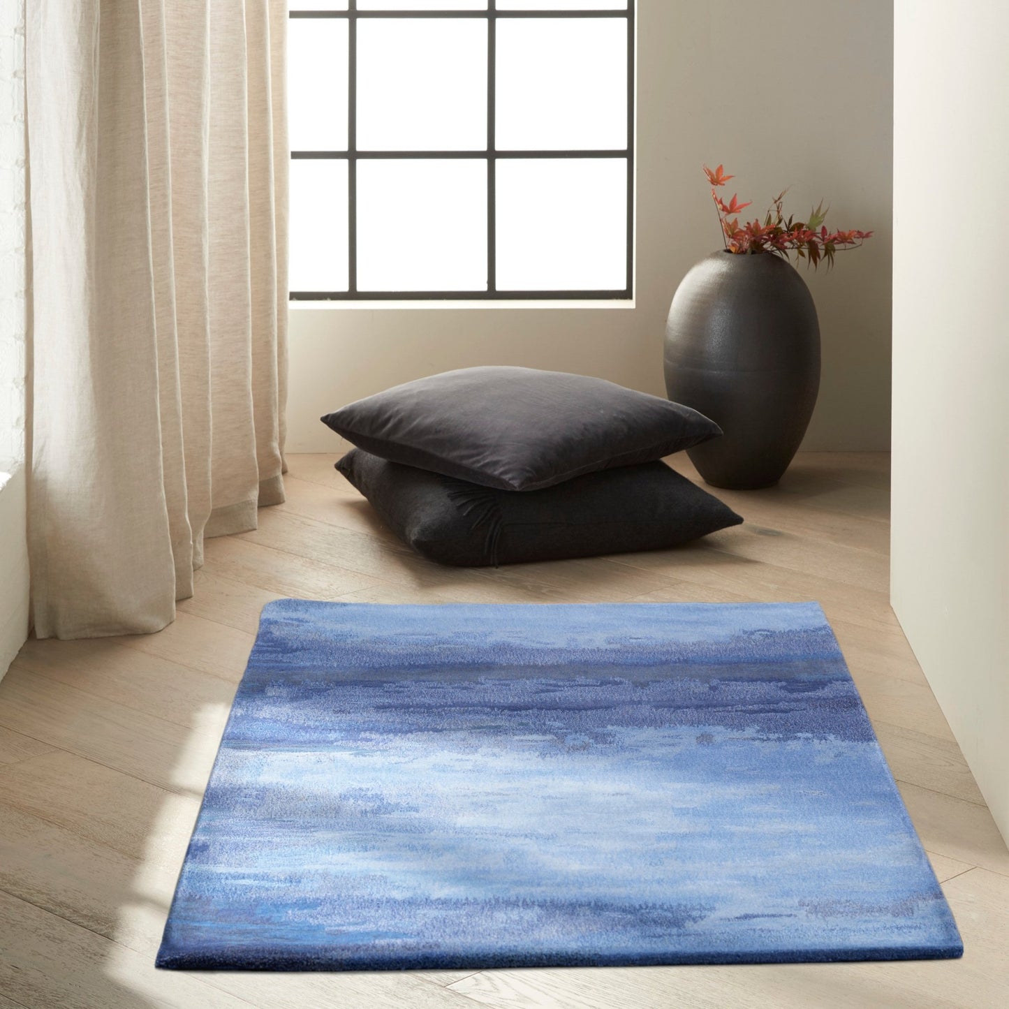 Calvin Klein Home Luster Wash SW18 Indigo Contemporary Tufted Rug - Rugs - Calvin Klein Home - Atlanta Designer Rugs