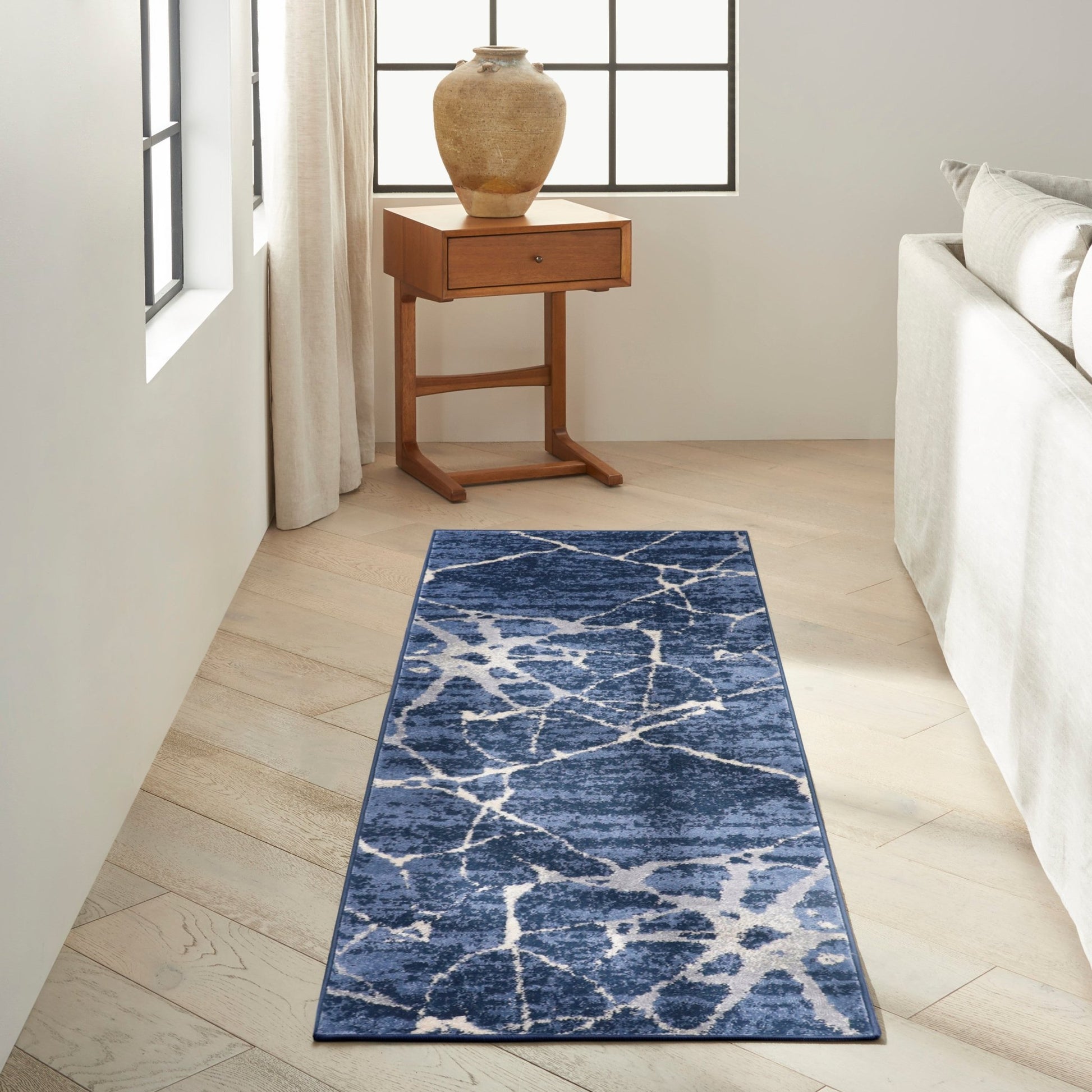 Calvin Klein River Flow RFV05 Blue Contemporary Machinemade Rug - Rugs - Calvin Klein - Atlanta Designer Rugs