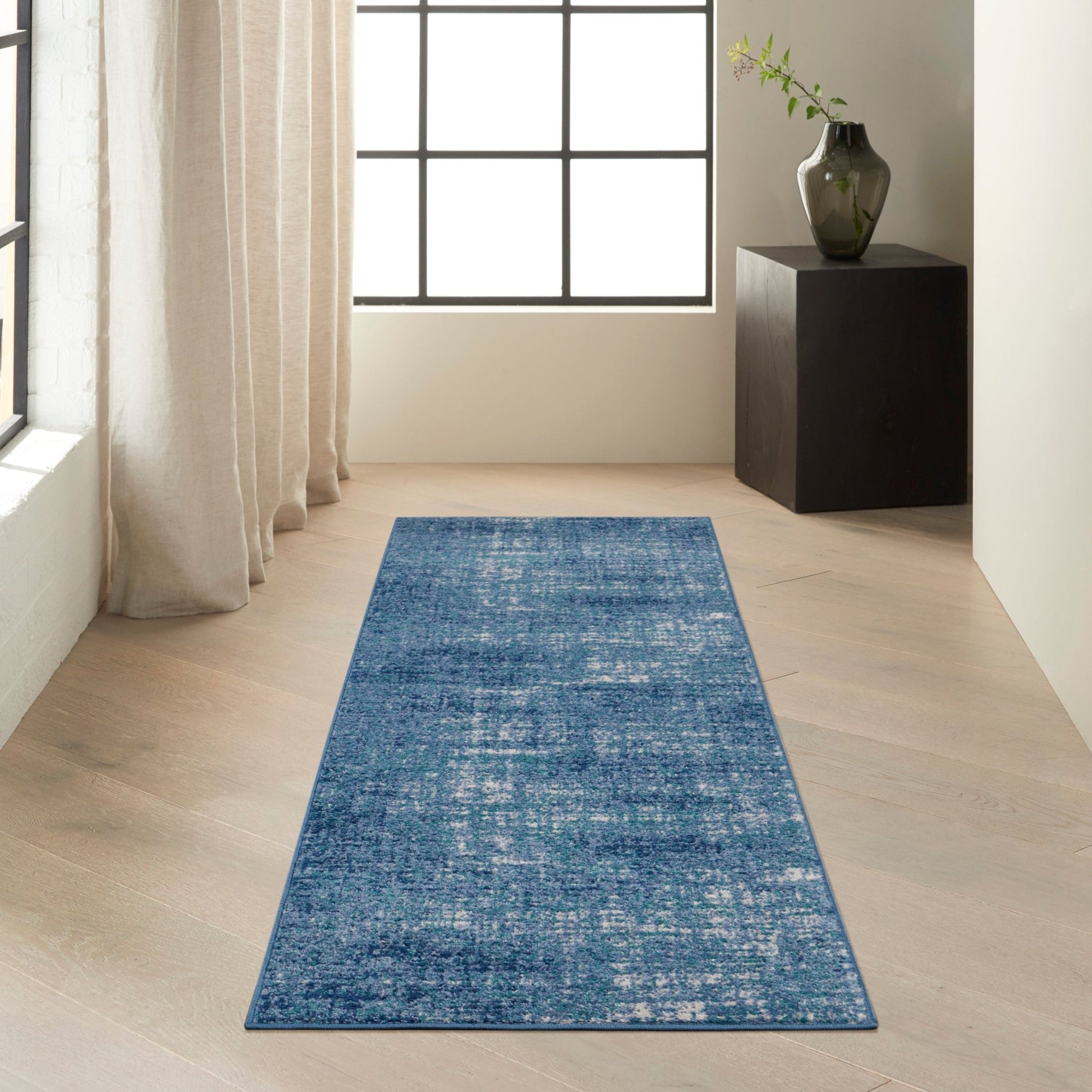 Calvin Klein River Flow RFV02 Teal Ivory Blue Contemporary Machinemade Rug - Rugs - Calvin Klein - Atlanta Designer Rugs