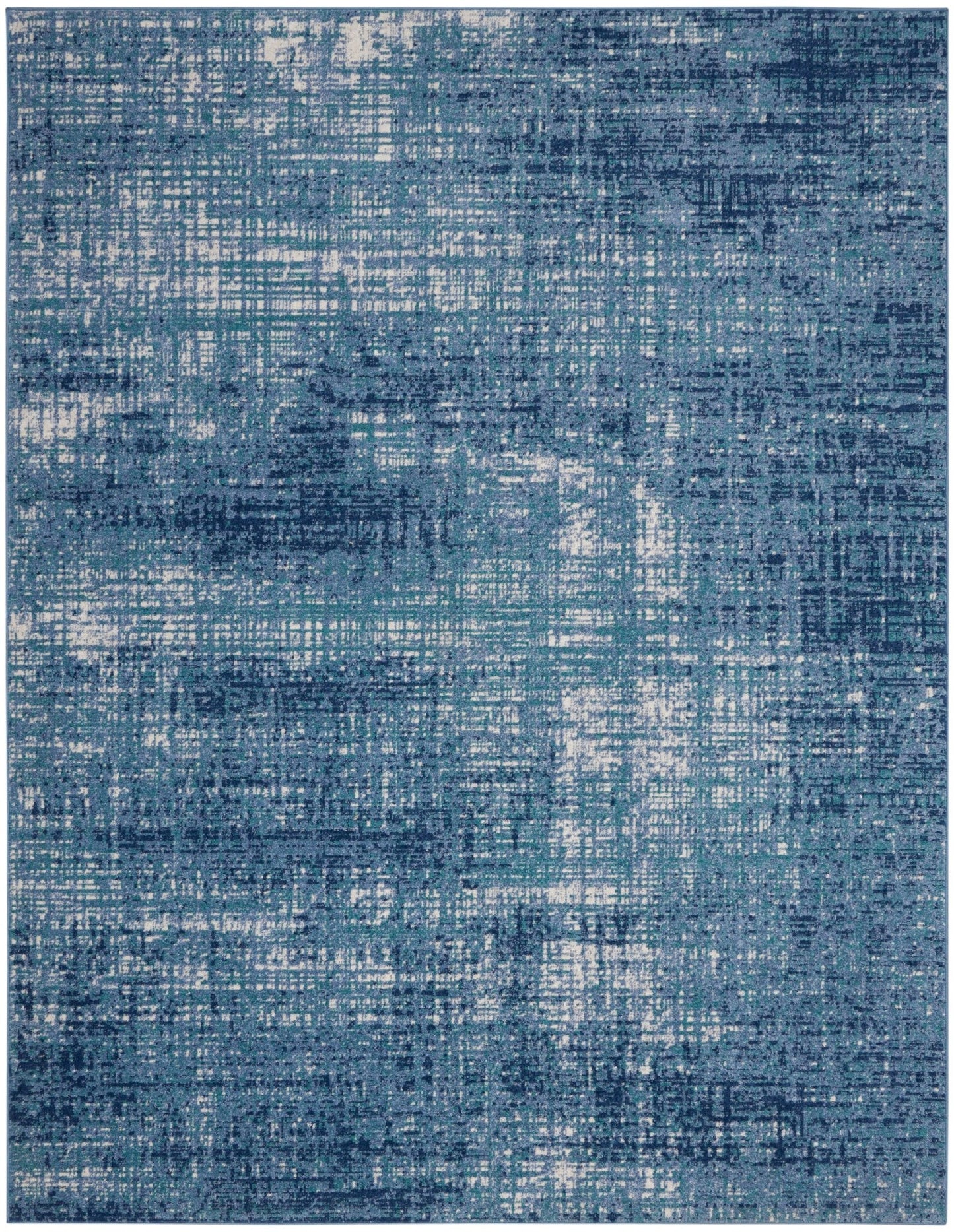 Calvin Klein River Flow RFV02 Teal Ivory Blue Contemporary Machinemade Rug - Rugs - Calvin Klein - Atlanta Designer Rugs