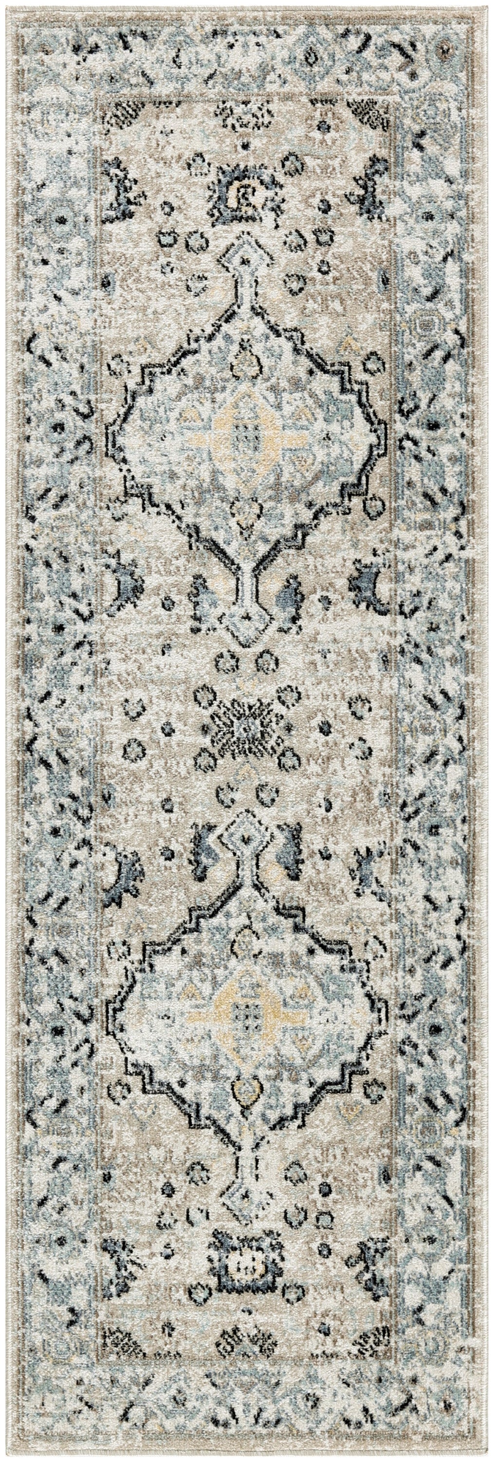 Nourison Home Washable Decor  Taupe Blue  Traditional