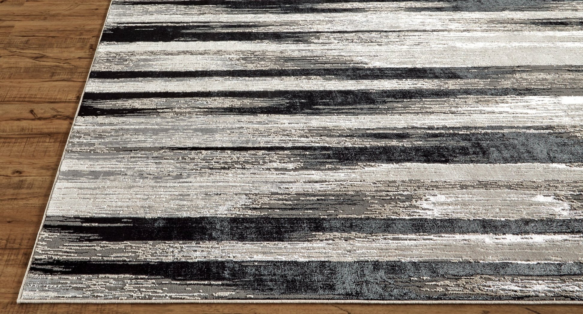 Feizy Micah 3338F Black Silver Abstract Machine Woven Rug - Rugs - Feizy - Atlanta Designer Rugs