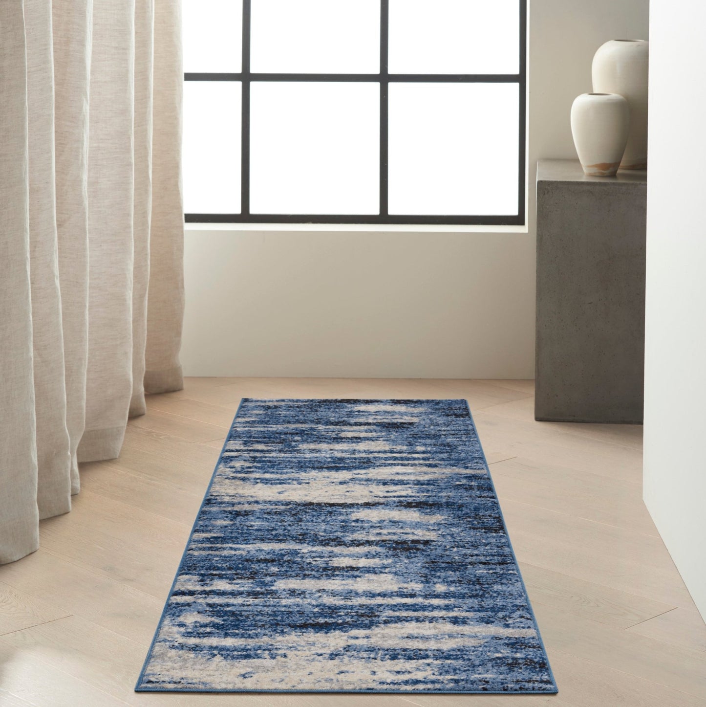 Calvin Klein River Flow RFV01 Blue Grey Contemporary Machinemade Rug - Rugs - Calvin Klein - Atlanta Designer Rugs