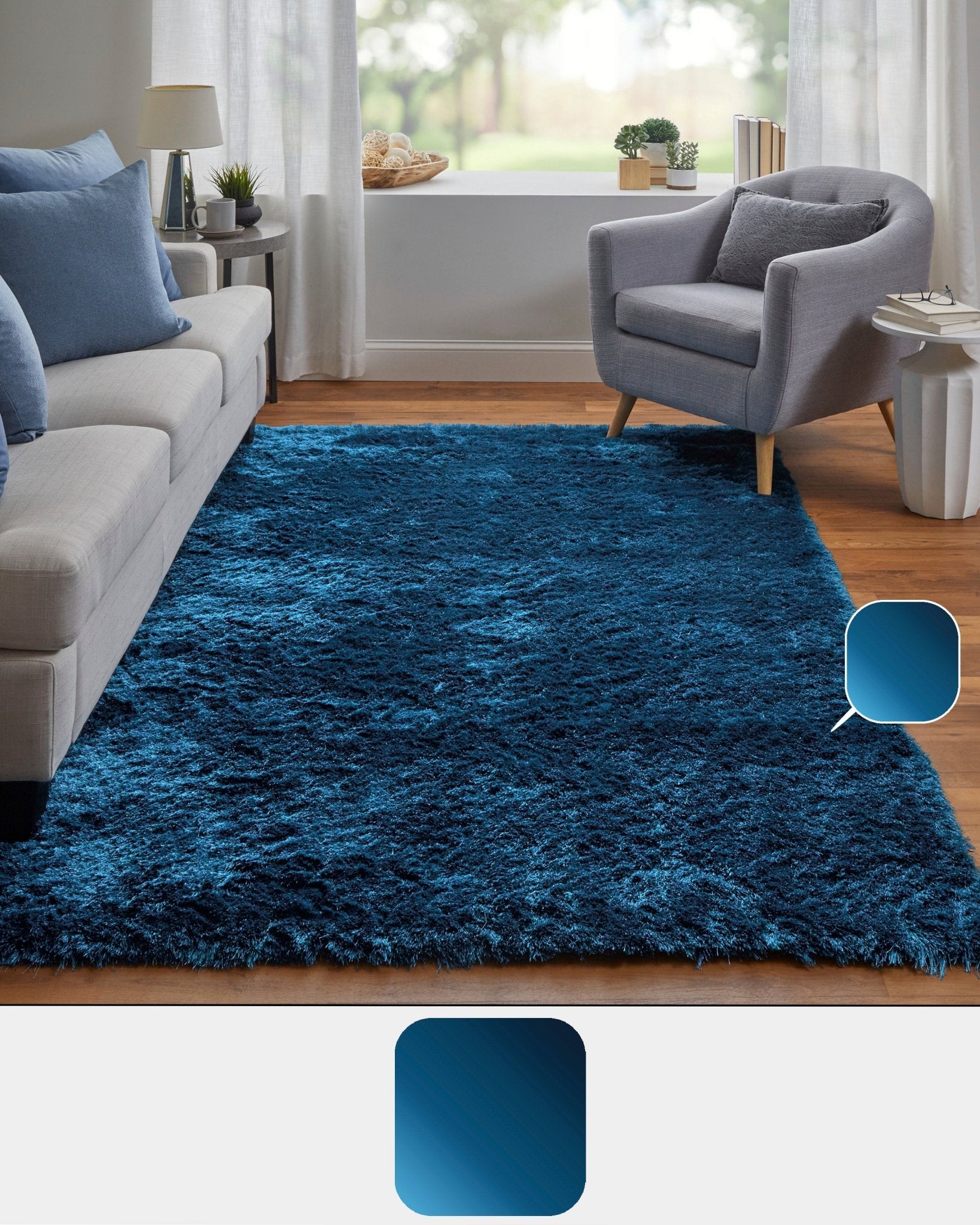 Feizy Indochine 4550F Teal Modern/Luxury & Glam/Casual Hand Tufted Rug - Rugs - Feizy - Atlanta Designer Rugs