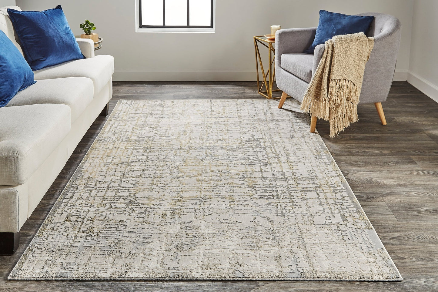 Feizy Waldor 3683F Beige Modern/Industrial Machine Woven Rug - Rugs - Feizy - Atlanta Designer Rugs