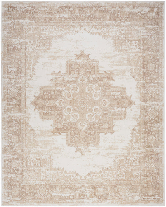 Nourison Home Grafix  Ivory Beige  Transitional