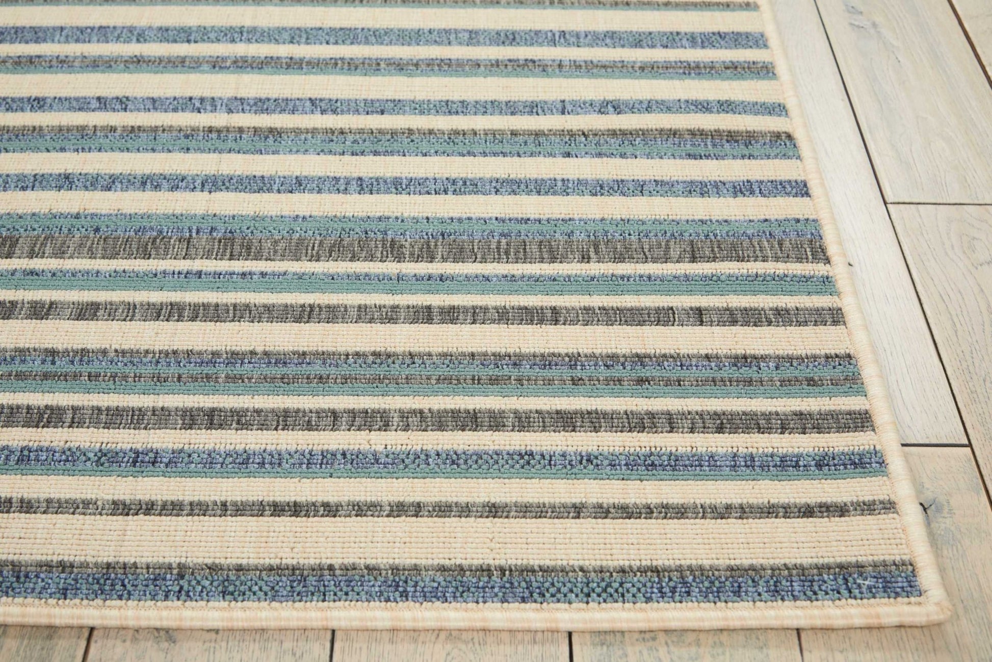 Barclay Butera Lido LID01 Blue Cream Contemporary Flat Weave Rug - Rugs - Barclay Butera - Atlanta Designer Rugs