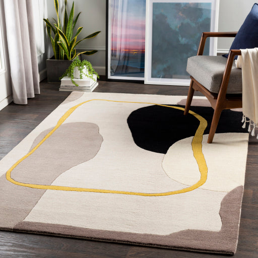 Surya Queens QUN-2303 Mustard Modern  Rug