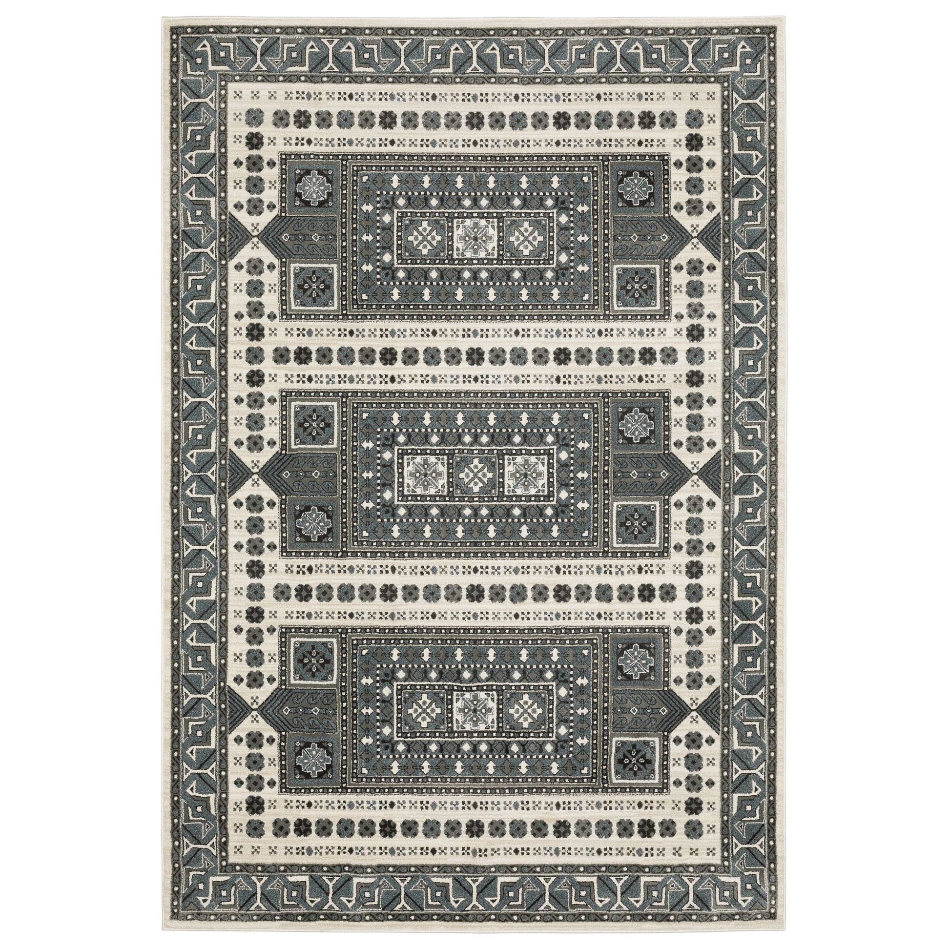 Oriental Weavers Raylan RAY01 Grey Casual Power-Loomed Rug