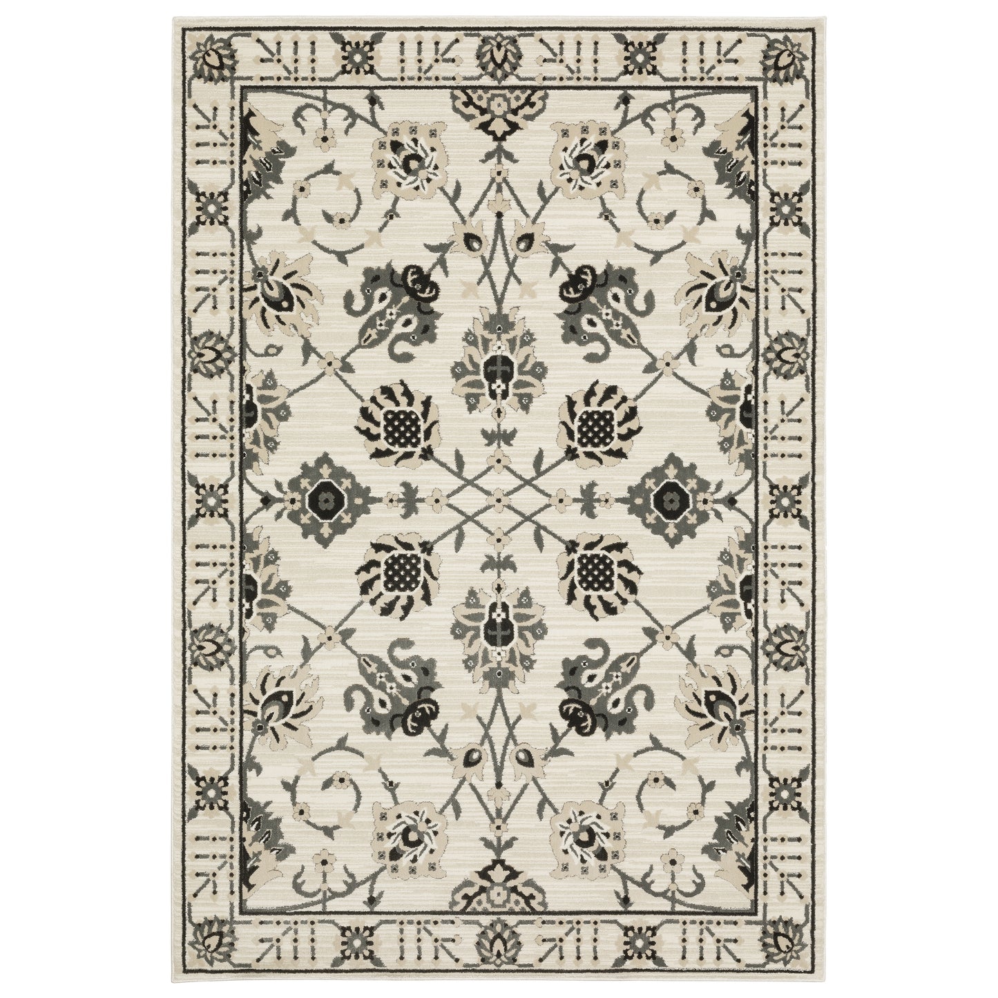 Oriental Weavers Raylan RAY03 Ivory Casual Power-Loomed Rug