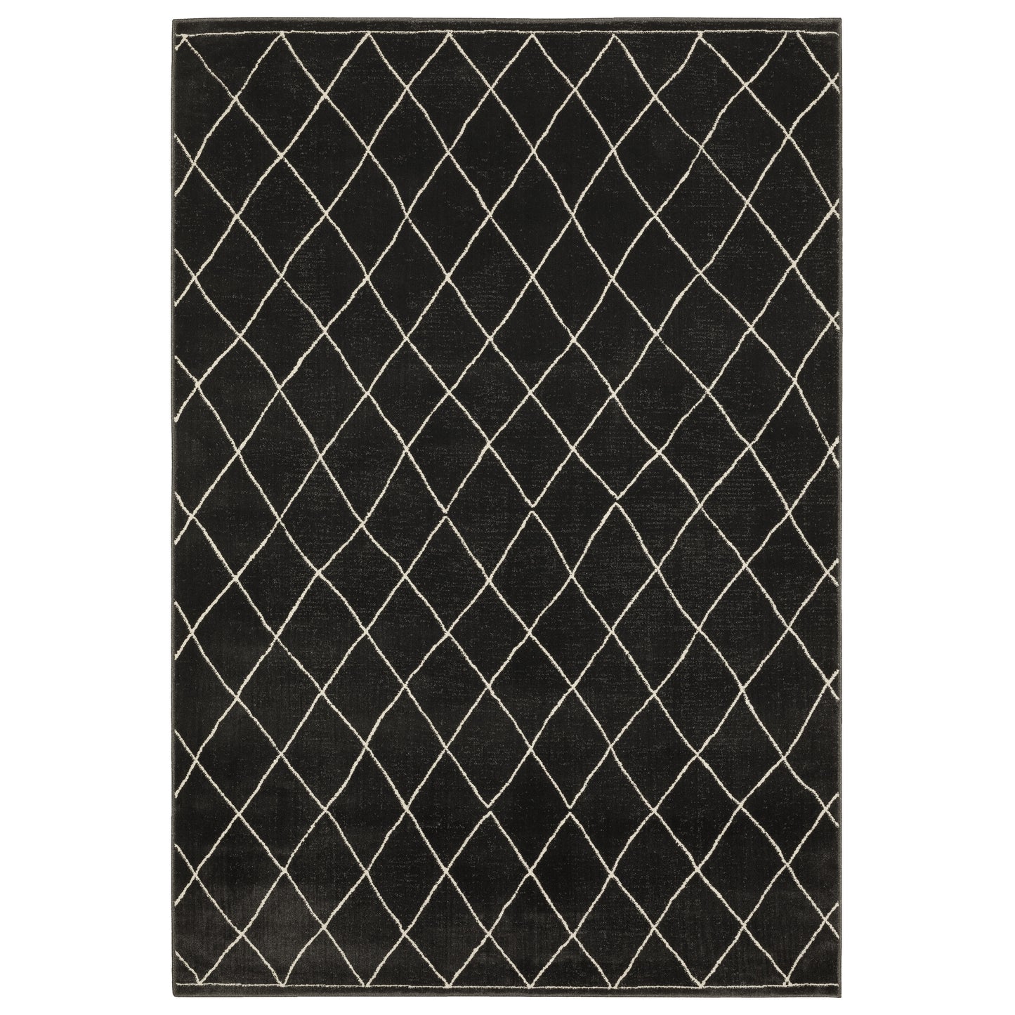 Oriental Weavers Raylan RAY12 Black Casual Power-Loomed Rug