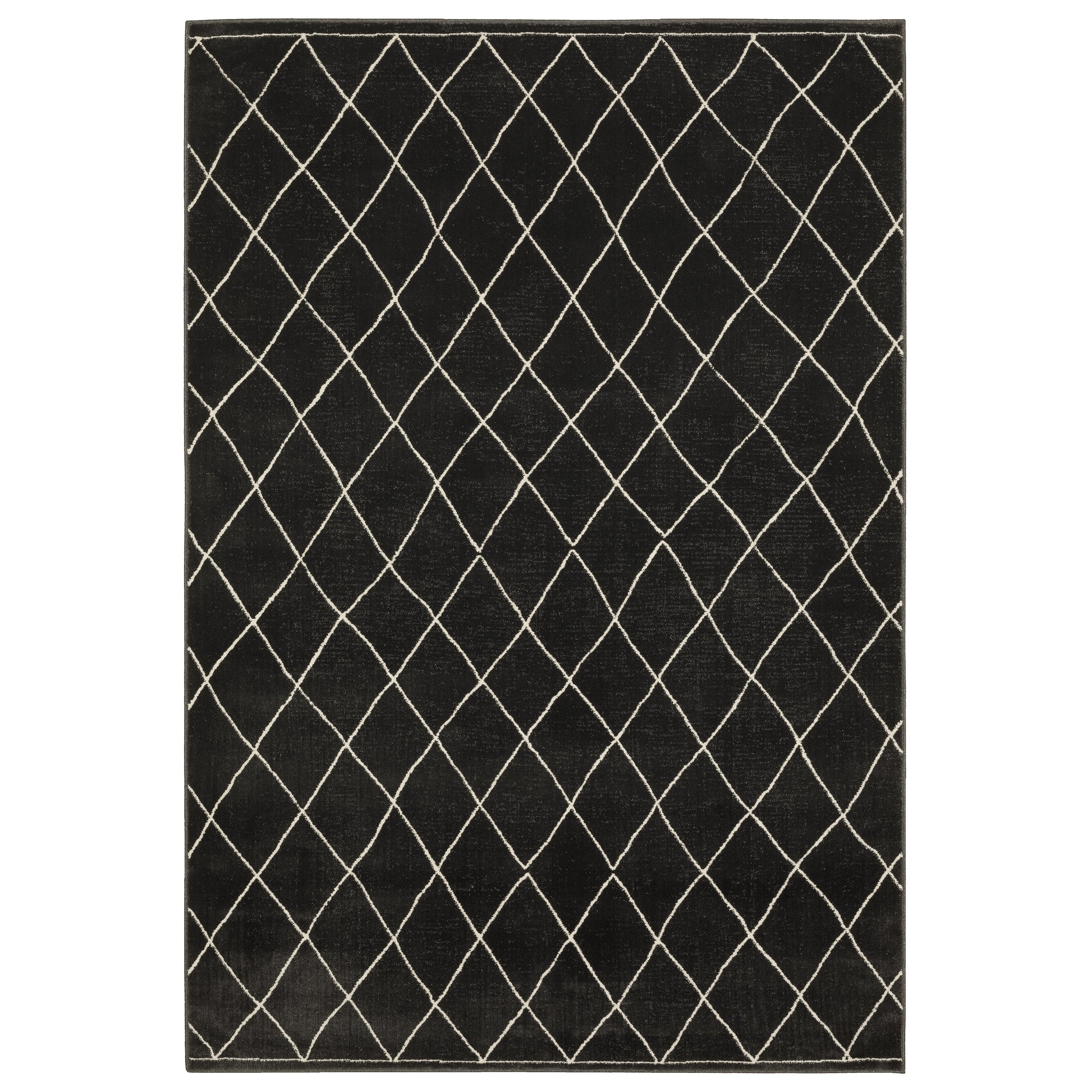 Oriental Weavers Raylan RAY12 Black Casual Power-Loomed Rug