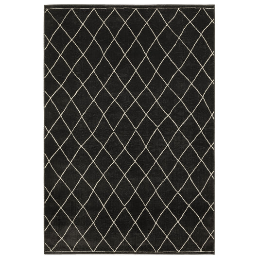 Oriental Weavers Raylan RAY12 Black Casual Power-Loomed Rug