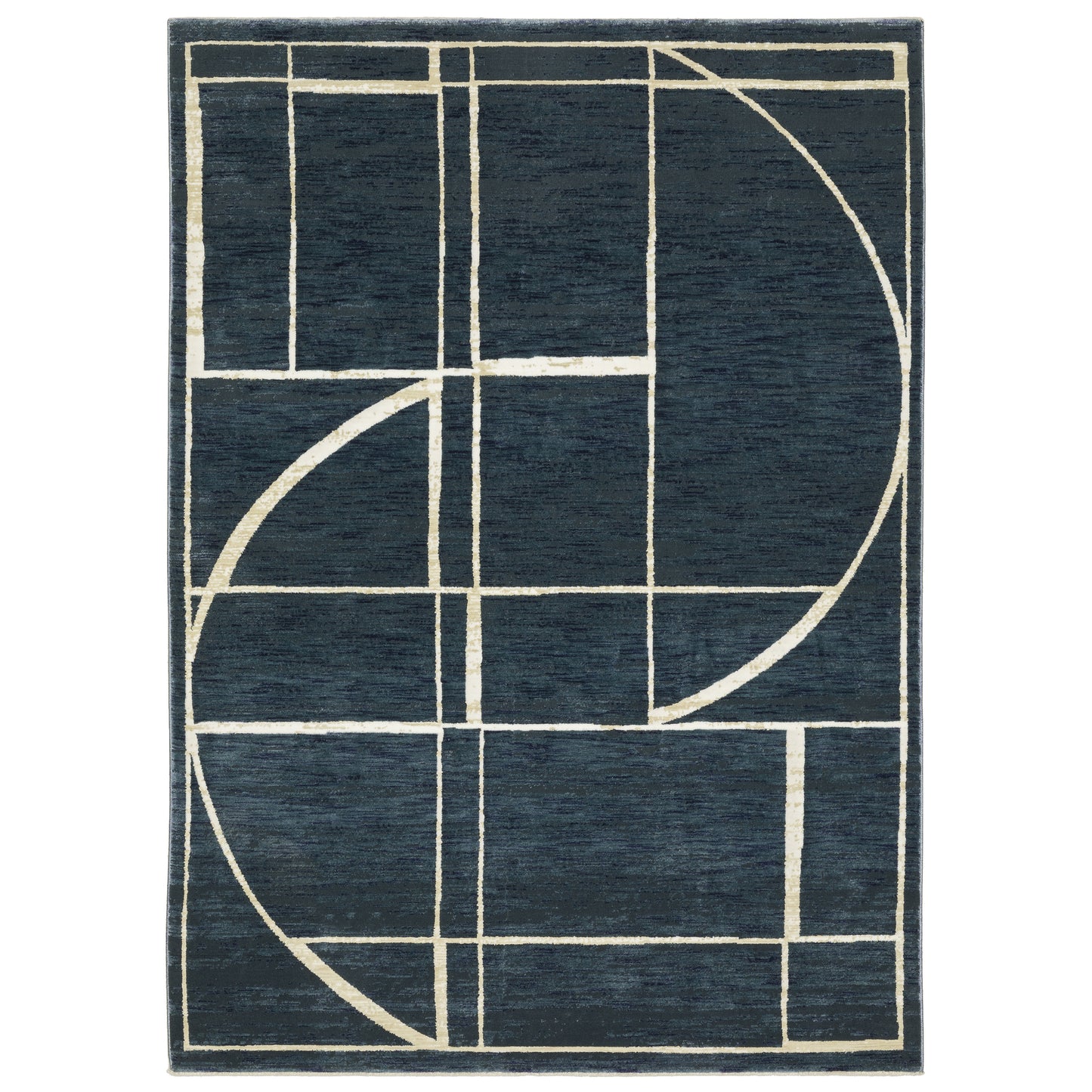 Oriental Weavers Reed RE04B Blue Ivory Contemporary Power-Loomed Rug