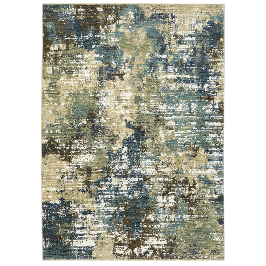 Oriental Weavers Reed RE06A Blue Contemporary Power-Loomed Rug