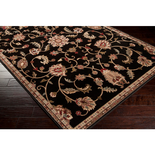 Surya Riley RLY-5025 Black Traditional  Rug