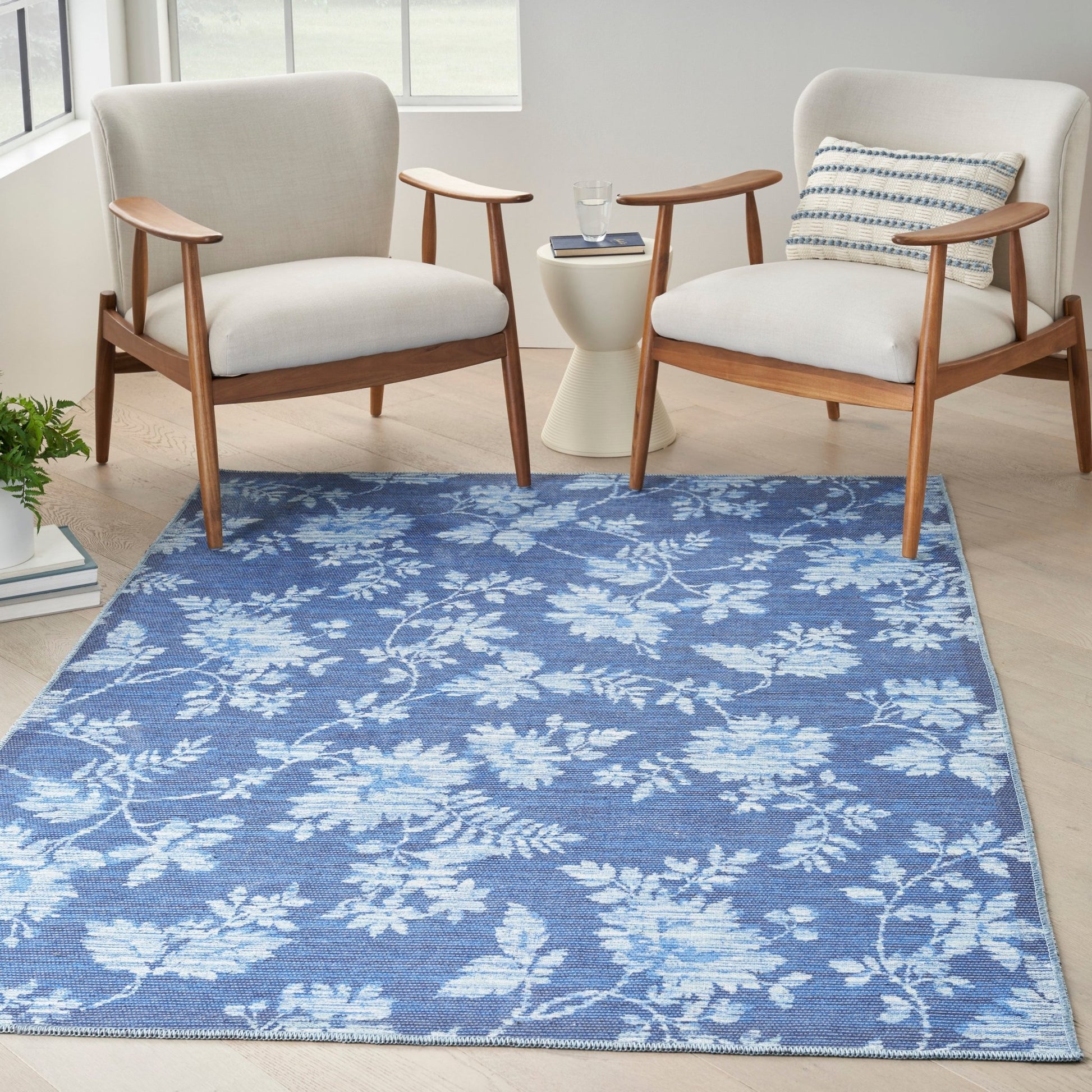 Waverly Washables Collection WAW02 Blue Contemporary Machinemade Rug - Rugs - Waverly - Atlanta Designer Rugs