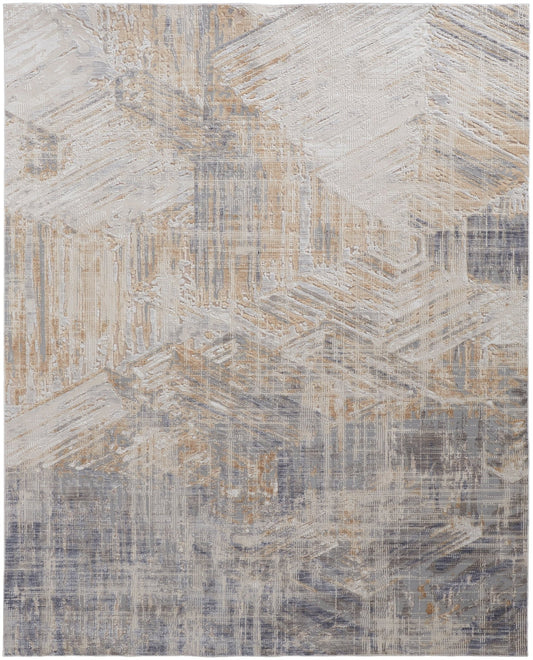 Feizy Laina 39G6F Gray Beige Abstract Machine Woven Rug - Rugs - Feizy - Atlanta Designer Rugs