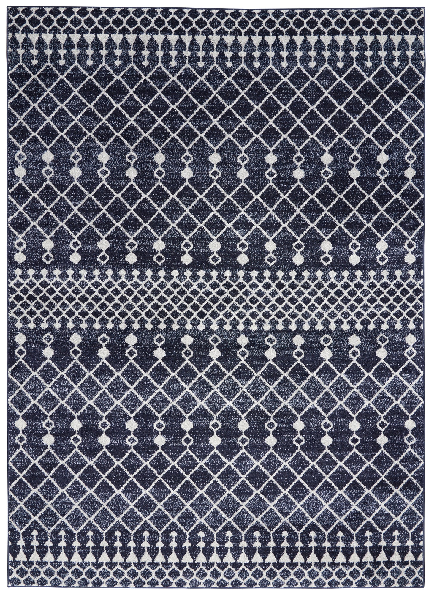 Nourison Home Palermo PMR03 Navy Grey Contemporary Power-Loomed Rug