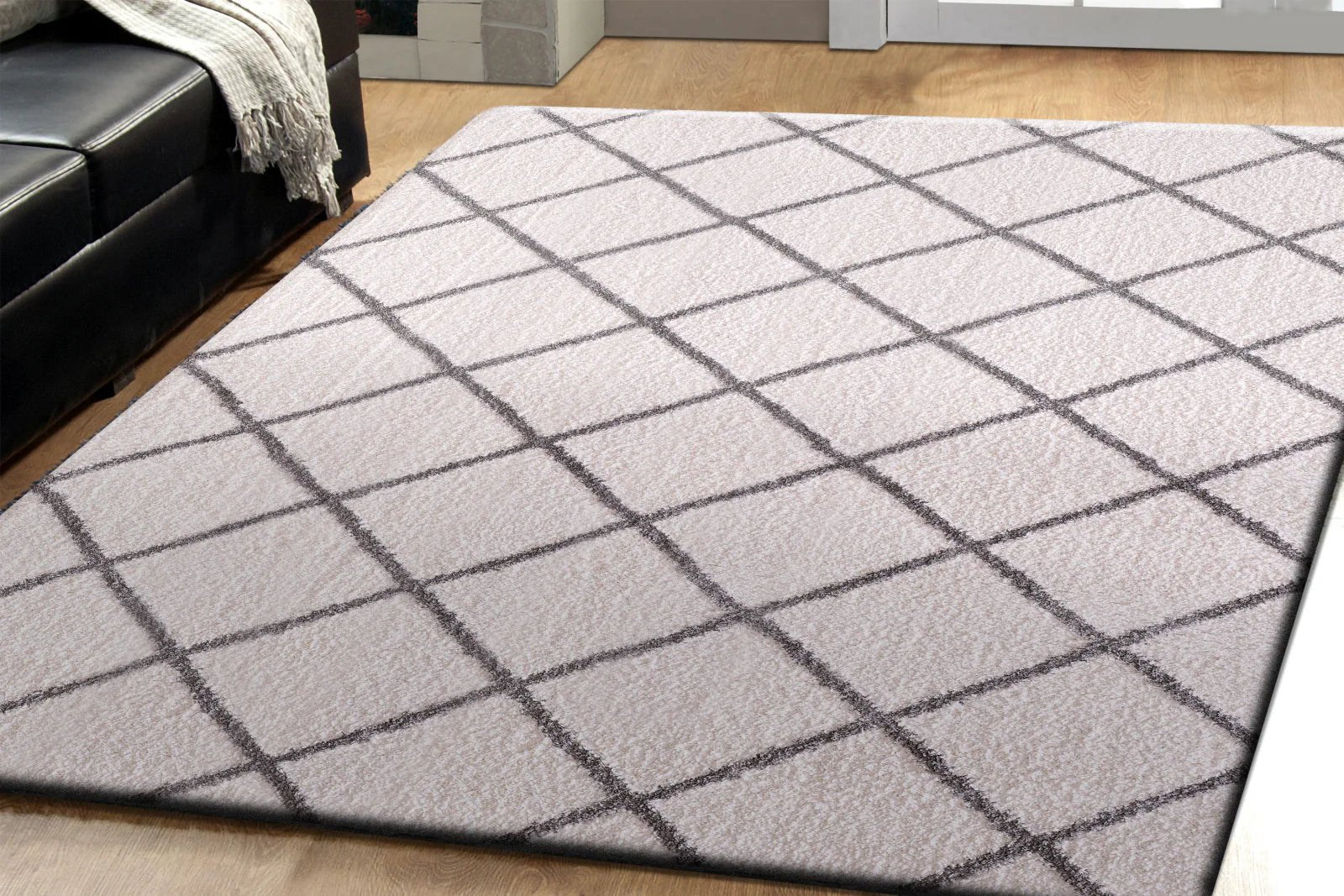 Dynamic Rugs Silky Shag 5920 Ivory Silver Contemporary Machine - Made Rug - Rugs - Dynamic Rugs - Atlanta Designer Rugs