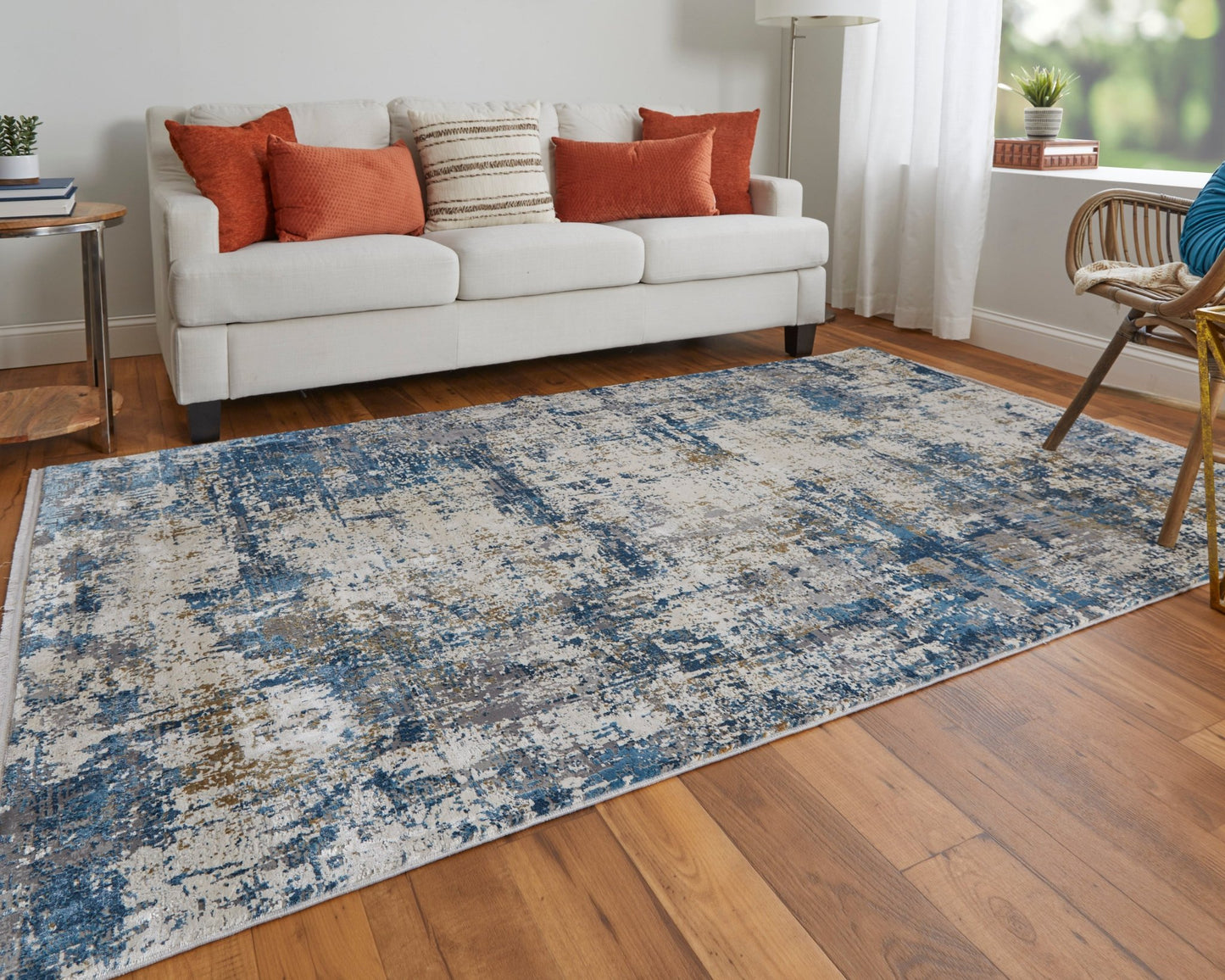 Feizy Cadiz 3891F Blue Ivory Modern/Industrial/Luxury & Gla Machine Woven Rug - Rugs - Feizy - Atlanta Designer Rugs