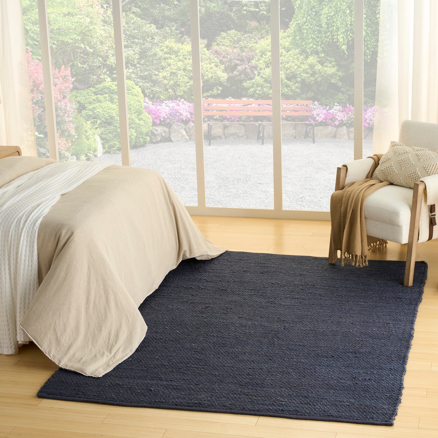 Nourison Home Natural Jute  Navy  Contemporary