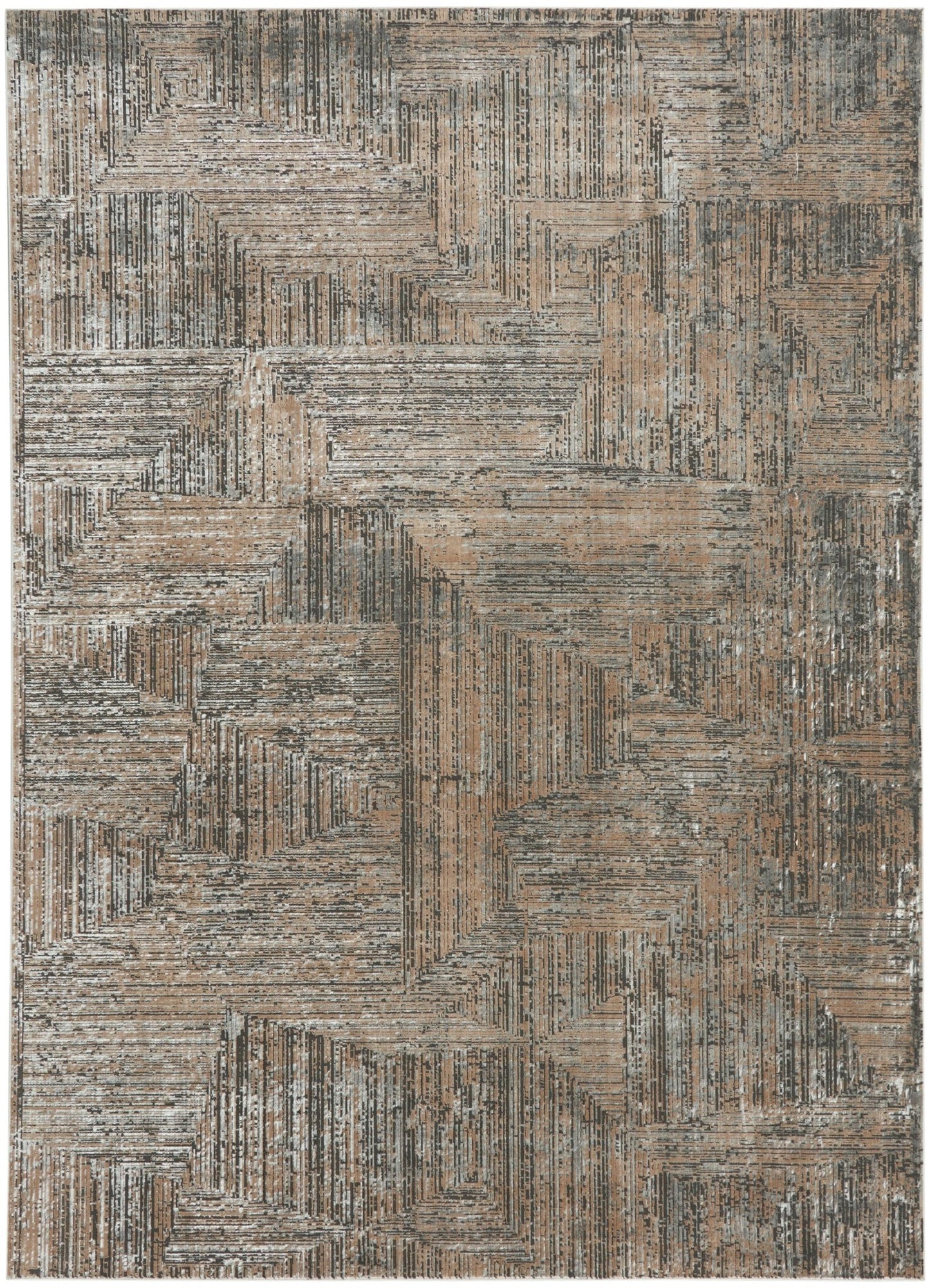 Calvin Klein CK024 Irradiant IRR01 Black Ivory Contemporary Machinemade Rug - Rugs - Calvin Klein - Atlanta Designer Rugs