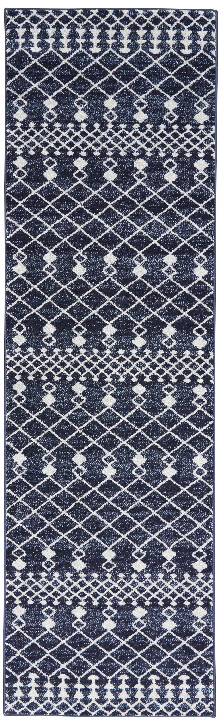 Nourison Home Palermo PMR03 Navy Grey Contemporary Power-Loomed Rug