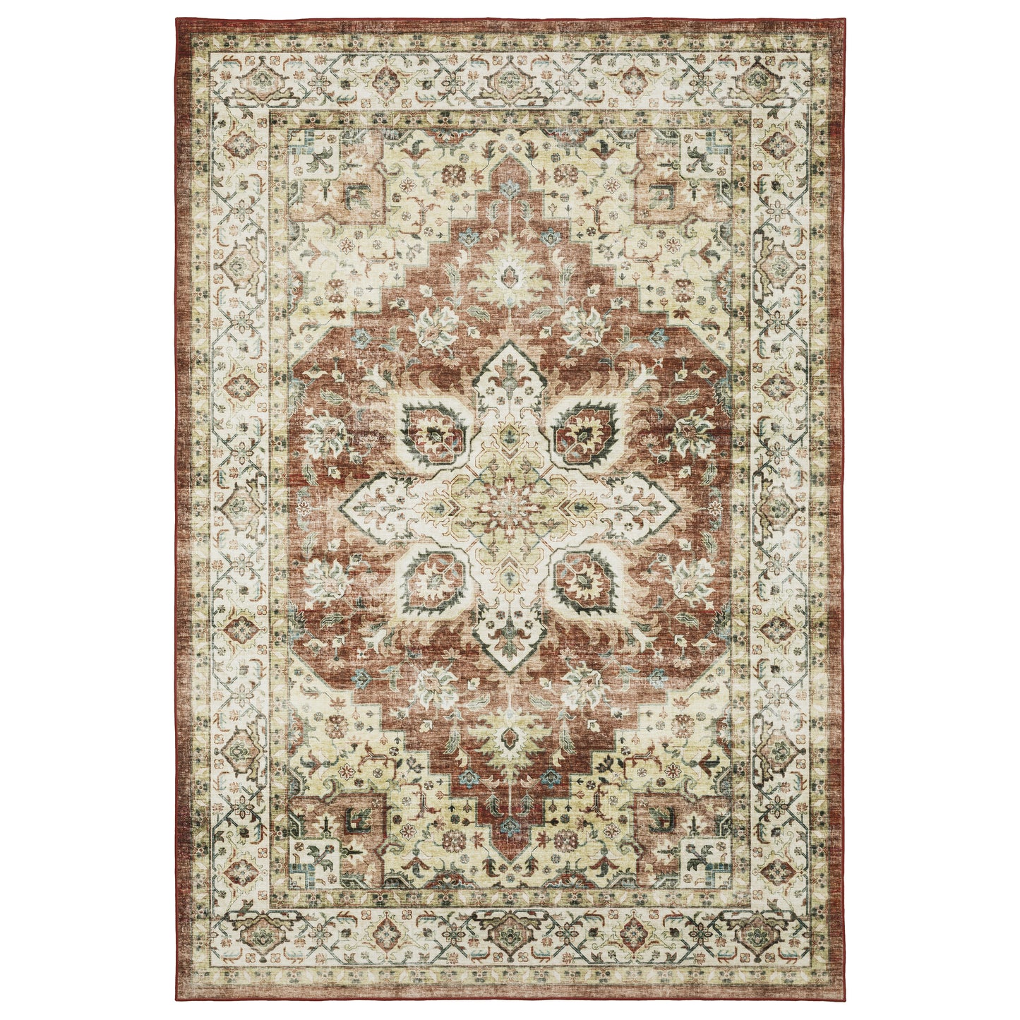 Oriental Weavers Sumter SUM01 Red Ivory Washable Machine-Print Rug