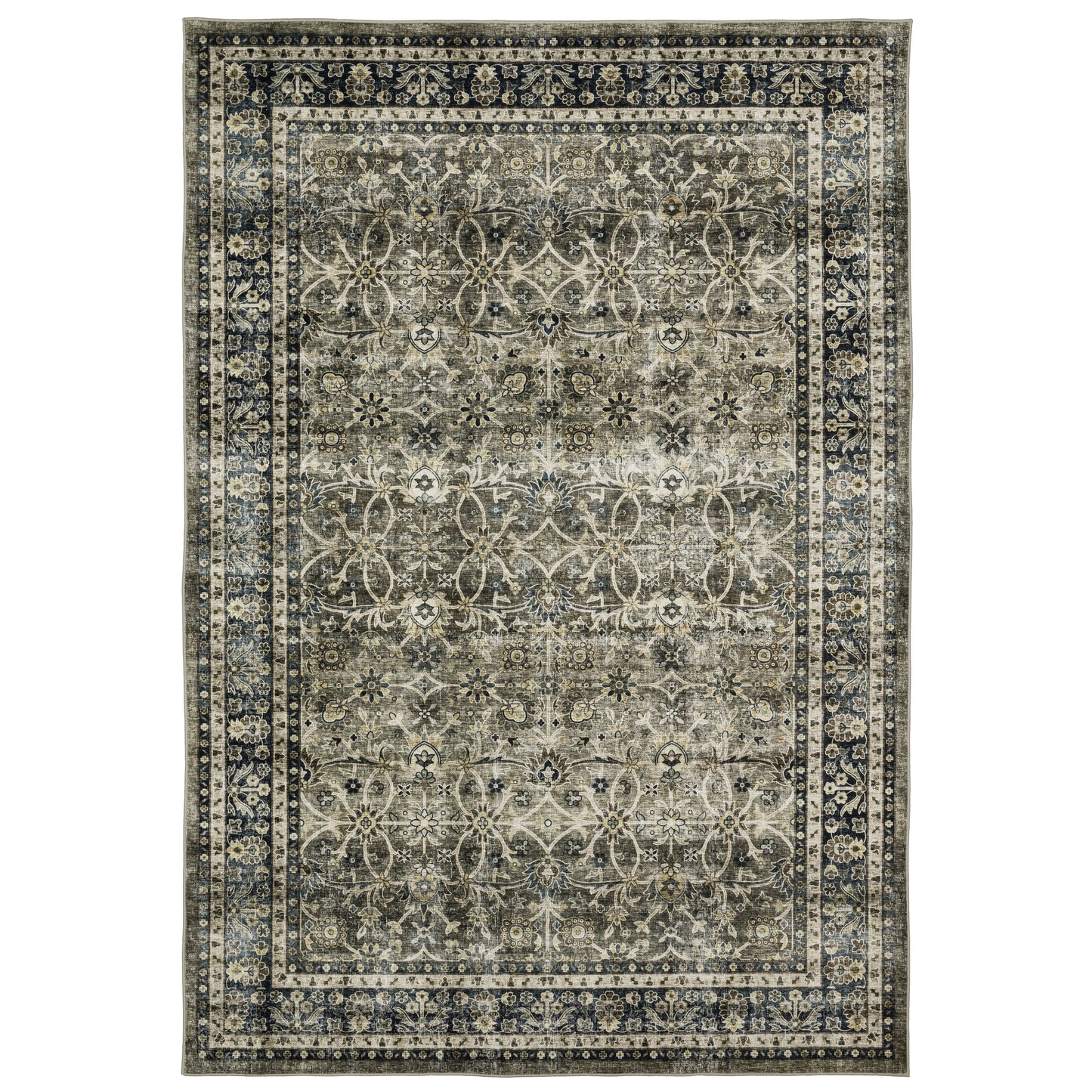 Oriental Weavers Sumter SUM06 Grey Blue Washable Machine-Print Rug