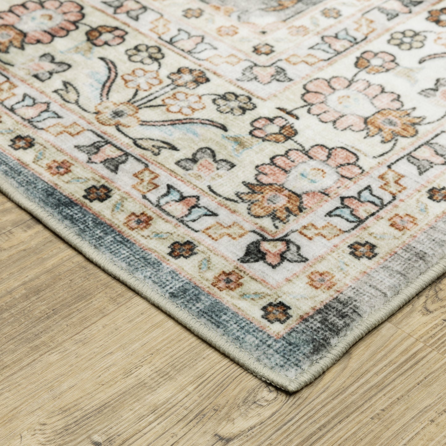 Oriental Weavers Sumter SUM07 Grey Ivory Washable Machine-Print Rug