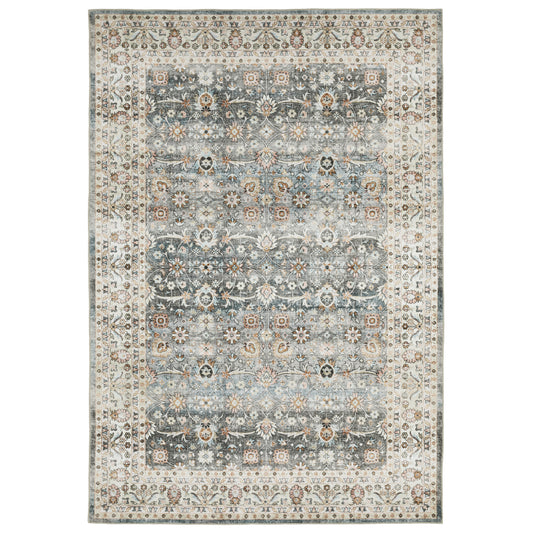 Oriental Weavers Sumter SUM07 Grey Ivory Washable Machine-Print Rug