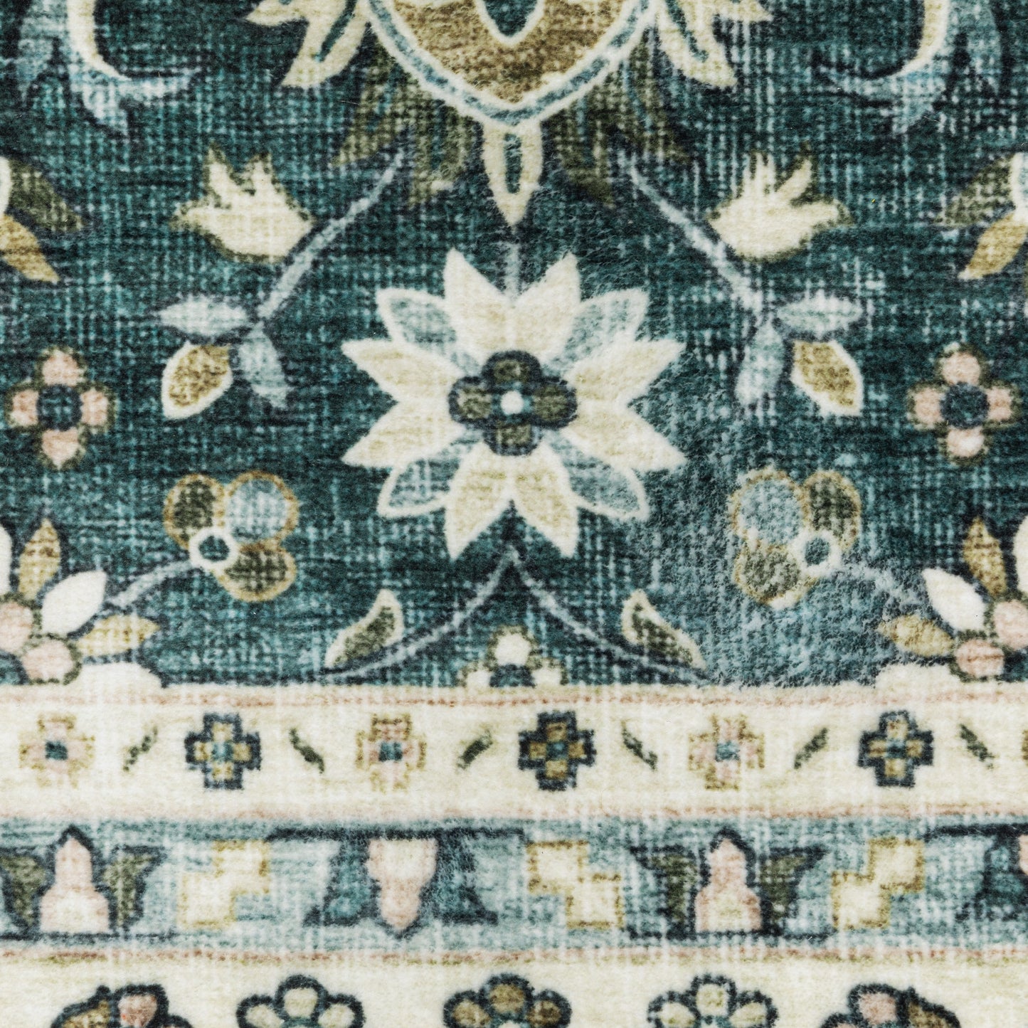 Oriental Weavers Sumter SUM08 Teal Ivory Washable Machine-Print Rug