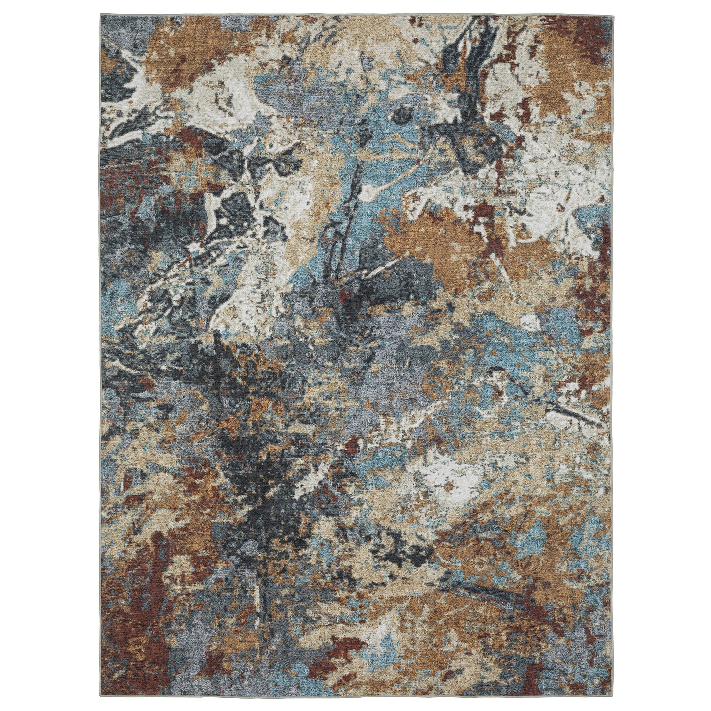 Oriental Weavers Sumter SUM13 Blue Rust Washable Machine-Print Rug