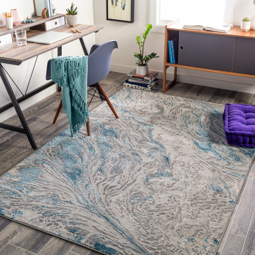 Surya Tibetan TBT-2326 Teal Modern  Rug